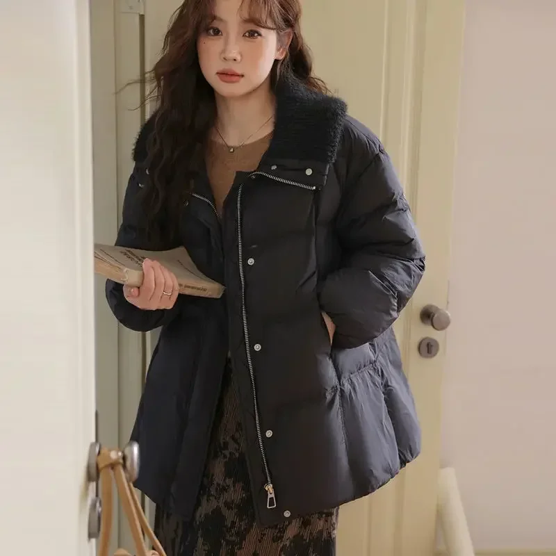 Piumino da donna invernale moda 2025 Giacca oversize con giunture per pendolari