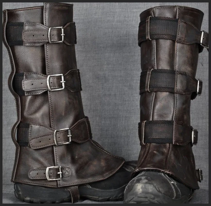 Mittelalterliche Motorrad-Beinschutzstiefel Steampunk Ritter Piraten Cosplay Kostüm Erwachsenen Halloween Renaissance Rüstungsleggings – Detail 5