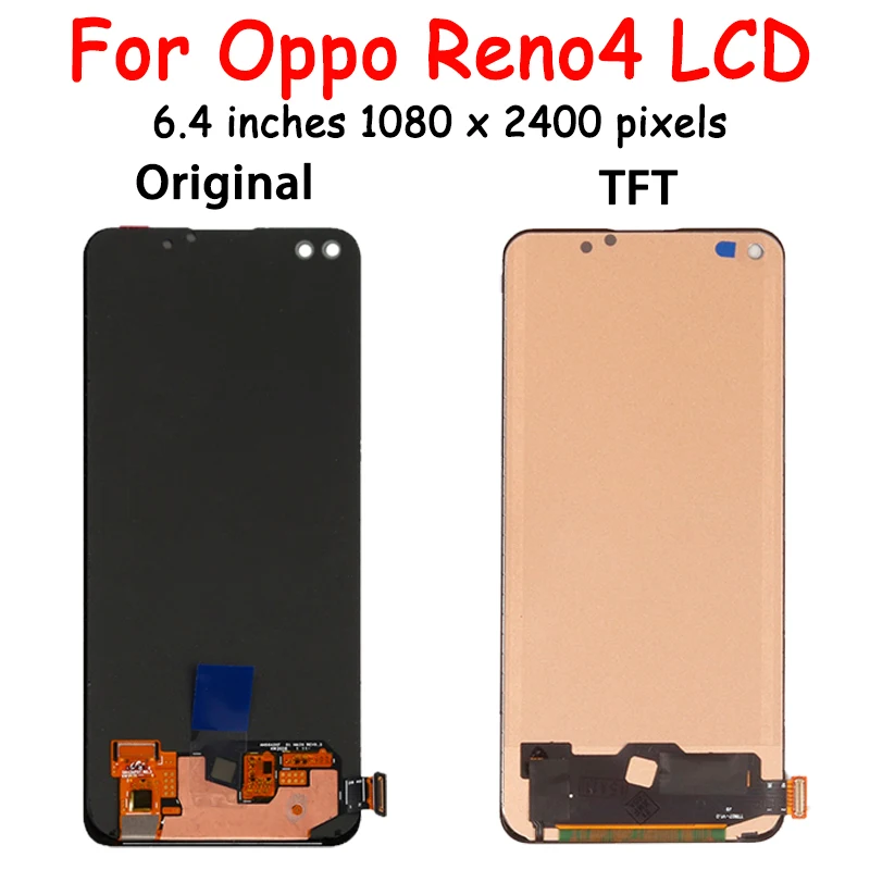 LCD For OPPO Reno4 4G CPH2113 Display Touch Screen For Oppo Reno 4 5G PDPM00 PDPT00 CPH2091 Digitizer Assembly With Free Tools