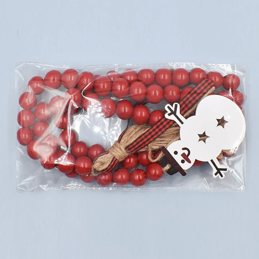

Christmas Wood Bead Garland Rustic Farmhouse Wall Hanging Decor For Tiered Tray Home Office Fireplace Xmas Wooden Bead