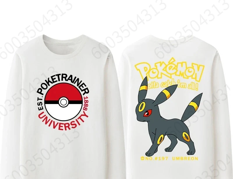 Uomo Donna Pokémon Umbreon Felpe con cappuccio in cotone Felpa periferica Pullover Casual Top Autunno Inverno Pile Oversize O-Collo Unisex