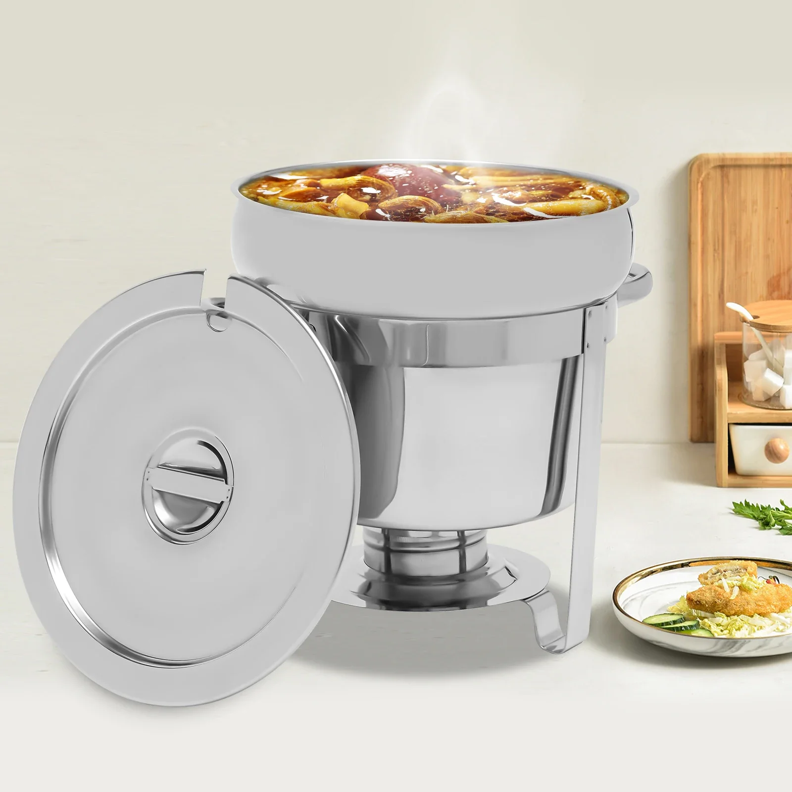 

Набор шведского стола из нержавеющей стали 11 л/9,9 кварты, коммерческий подогреватель еды с поддоном для воды и держателем топлива, жаровня для общественного питания