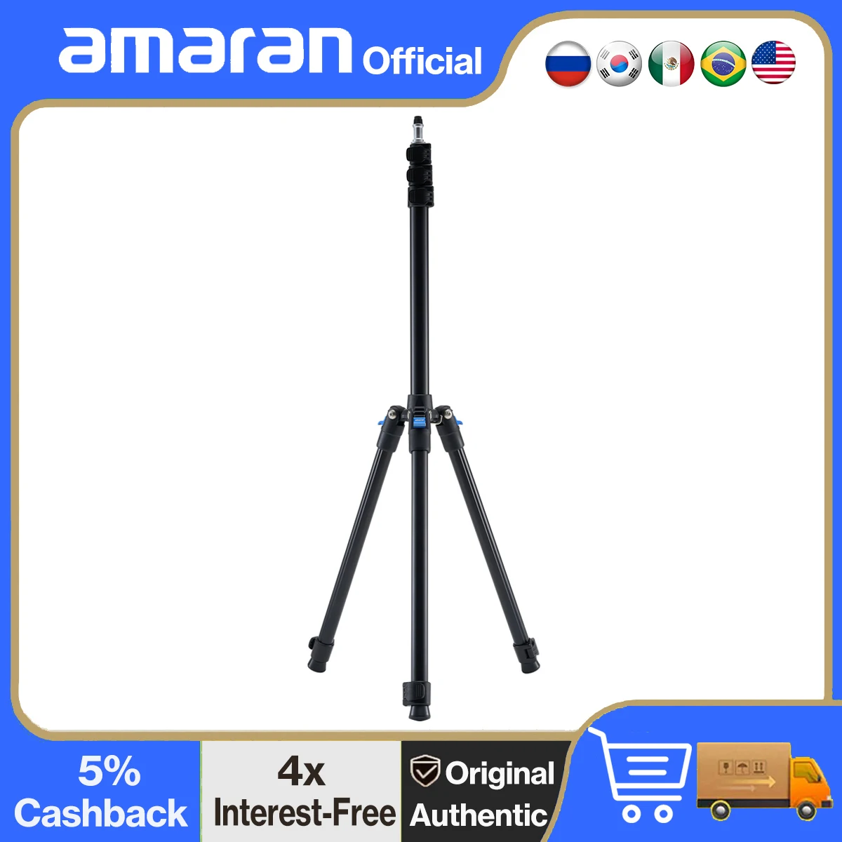 

Amaran Light Stand 2M 6.56FT Foldable Video Light Bracket for pano 60c 120c for TikTok Youtube