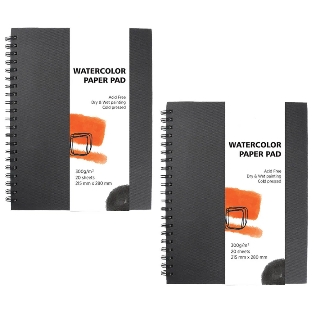 

2Pcs Watercolor Durable Coil Pad for Artists Drawing Painting Book Portable Art Sketch Watercolor Painting Book