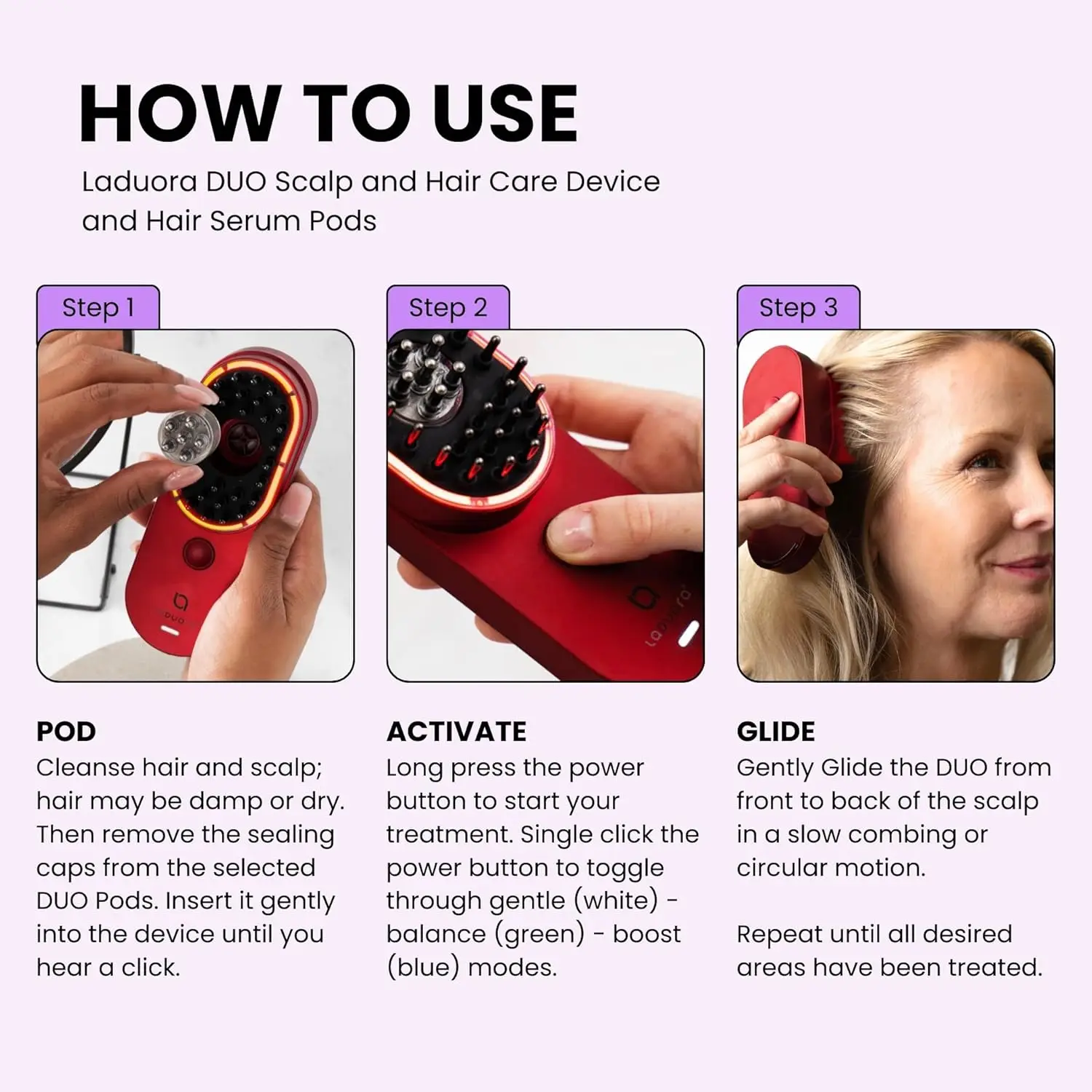 4-in-1 Scalp & Hair Care Device and Boost Pod Set of 2 | Warming Scalp Massage Brush for Smoother, Thicker, Healthier-Lookin