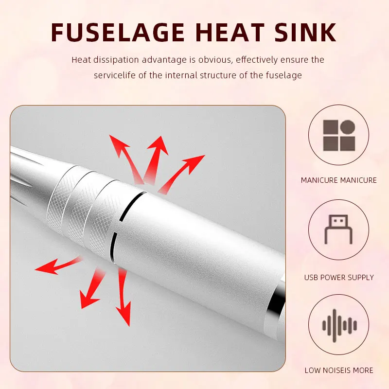 충전식 네일 드릴 매니큐어 기계, 일시 정지 모드, 전기 네일 샌더, 네일 젤 폴리시, 네일 살롱 장비, 35000RPM