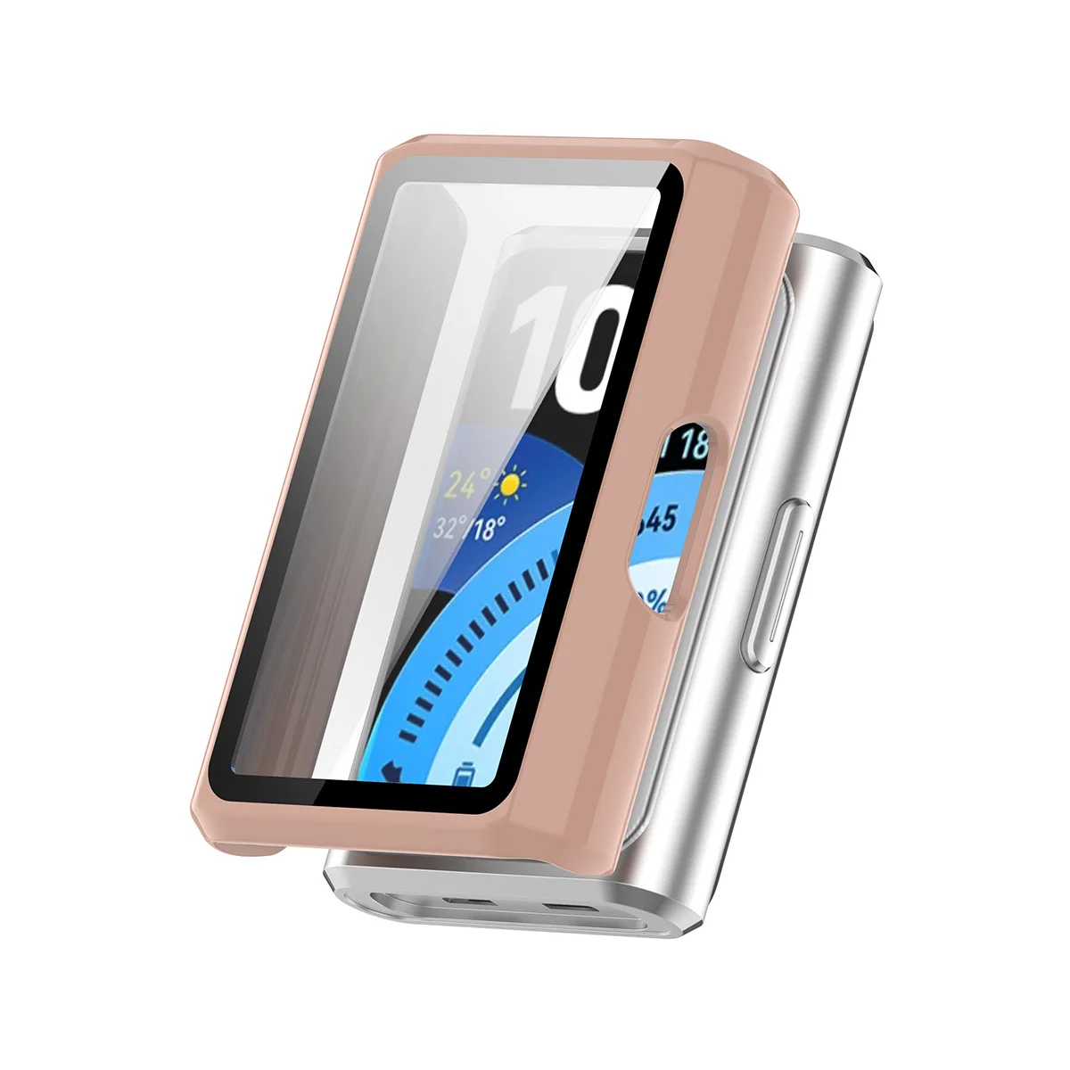 

Чехол для Huawei Band 11 Pro NFC / Huawei Band 11 Pro Watch Case ENKAY HAT PRINCE, прорезиненный, из твердого поликарбоната, с закаленным стеклом - розовый