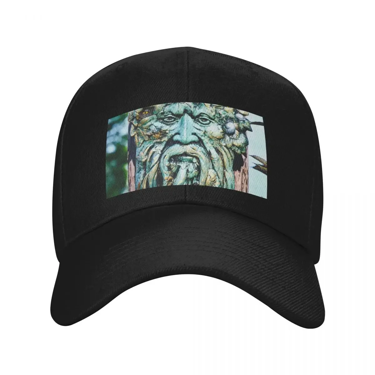 

Green Man with owls and snails in his hair Baseball Cap Hood Unique hats Rugby Sun Hats For Women Men's