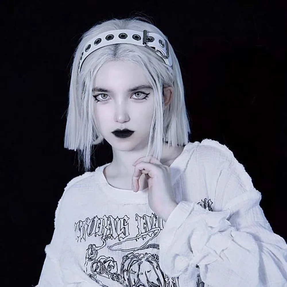 

Hollow Out Steampunk Hair Hoop Rock-inspired Gothic Punk Rivet Headband Wide Side Headwear Leather Buckle Hairband Outdoor