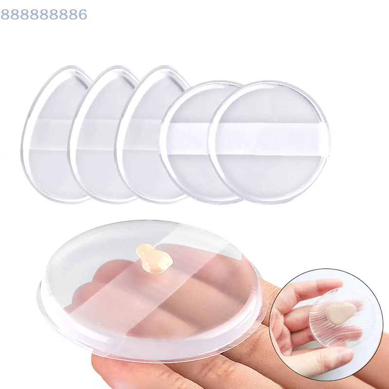 1 Esponja de Maquillaje de Gel de Silicona Transparente, Accesorios para Base de Maquillaje, Crema BB, Sin Polvo