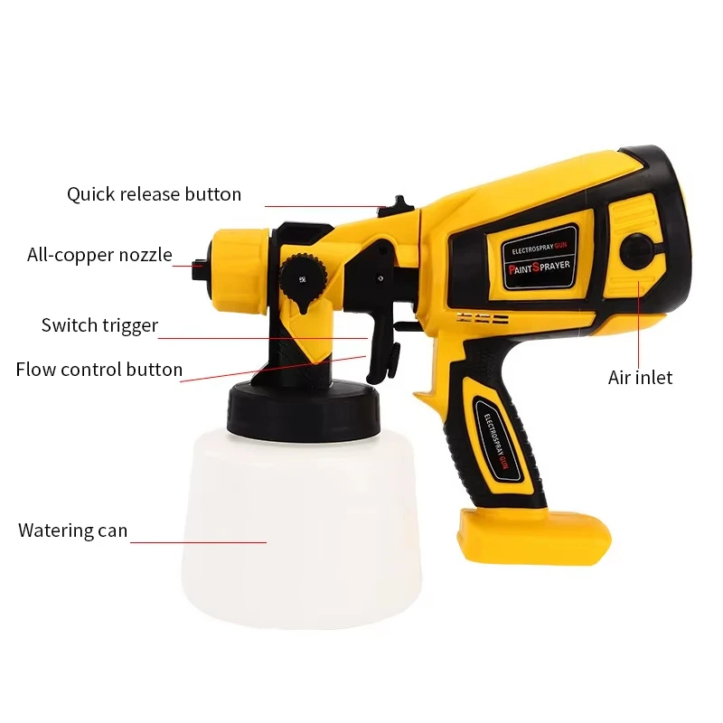 

2pcs 800W Power Spray Gun Electric Spray Gun Painting Machine Portable Quick Finish Paint Sprayer