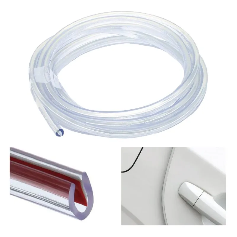 5m Car Door Edge Protection Strips Sound Insulation Door Protector Noise Isolation Clear Chrome Sealant Strips PVC Seal Strip