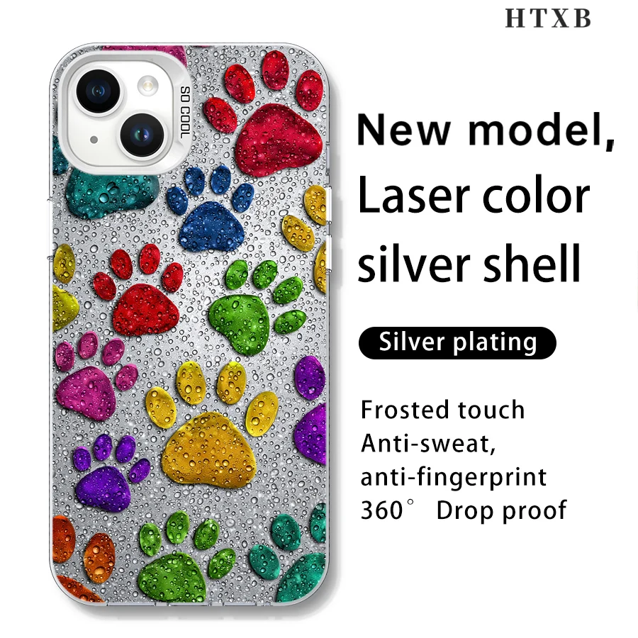 Стеклянный чехол для телефона с принтом собачьей лапы для iPhone 17–11 Pro Max Plus