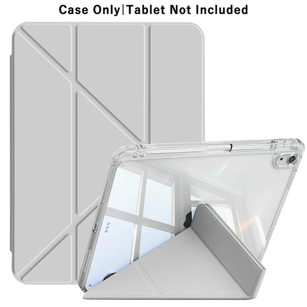3 + Y-fold Flip Clear Cover Voor iPad 10e 11e Gen 2025 7/8/9 10.2 ''Start Case Voor Air 4 5 6 7 11 Voor Air 2 9.7 Pro 11 Mini 6 7