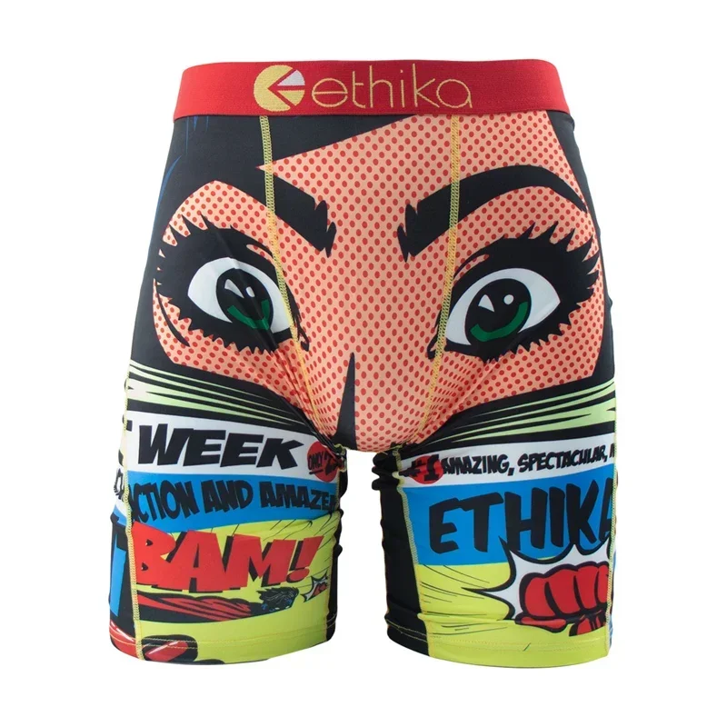 ETHIKA Sexy Fashion Print Men\'s Underwear Boxer Cueca Panties Lingerie Men Underpants Boxershorts Trunks Plus Size Boxers Briefs