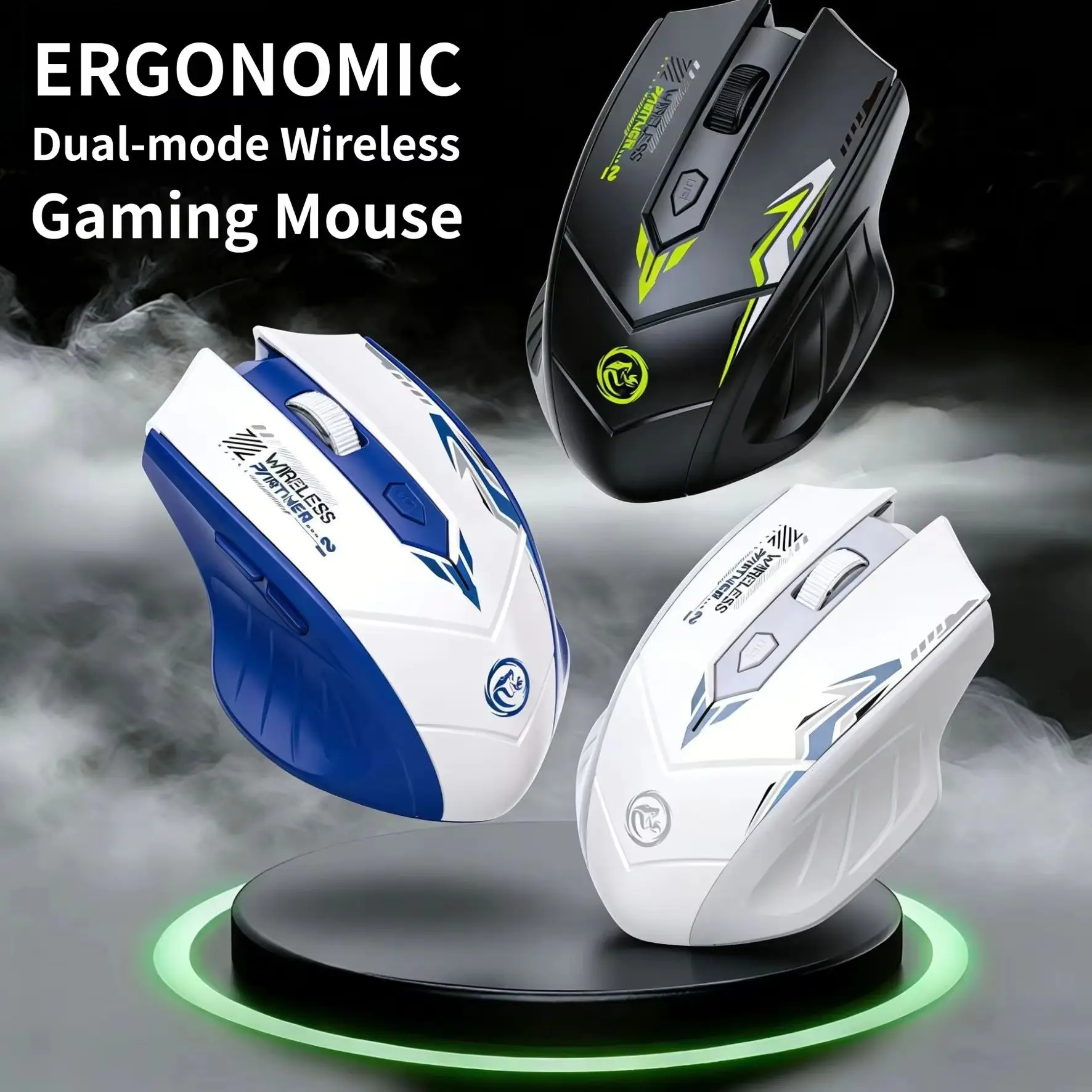 6-Buttons 2.4G Wireless Bluetooth Gaming Mouse Dual-Mode Rechargeable Gaming Office Silent Mouse For PC Computer Laptop Tablet