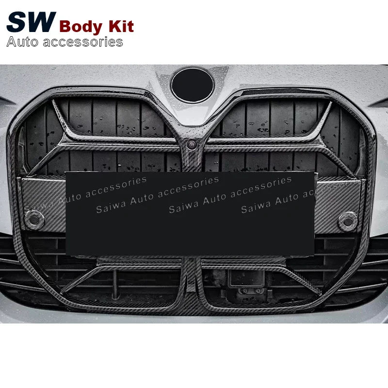 G26 Grille CSL Style Dry Carbon Fiber For BMW 4 Series Coupe G22 G23 4 Door Retrofit Bumper Center Grille Trim 2021-2023