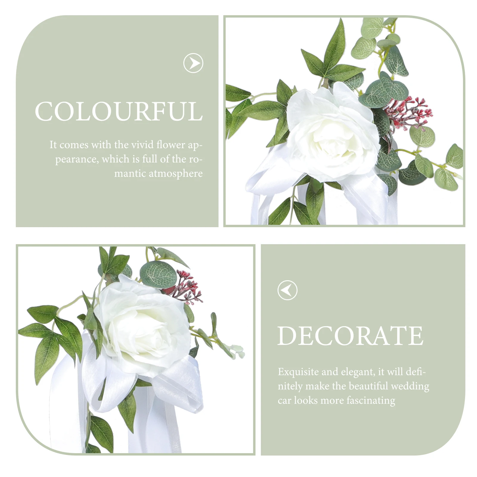 

Artificial Flowers Decor Wedding Chair Back Flowers Fake Flower Decor Indoor Outdoor Versatile Photography Props Multi