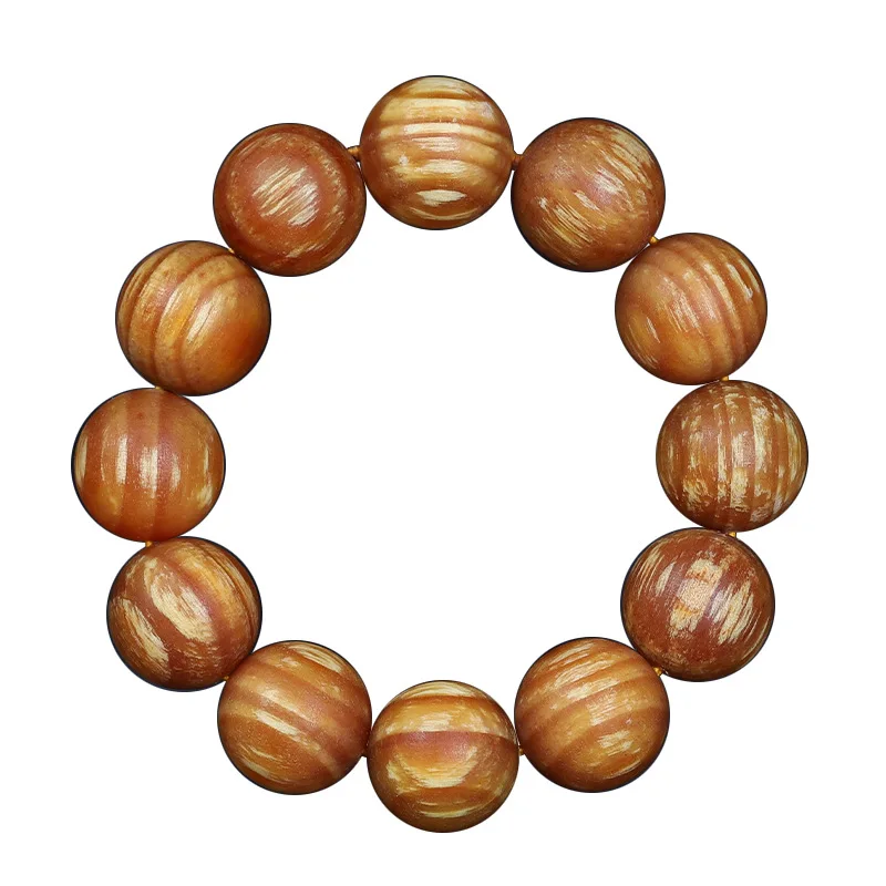 

Emperor Blood Dragon Wood Bracelet 20mm Full Translucent Northeast Agarwood Pine Seed Bracelet 108 Beads for Men Women Gifts