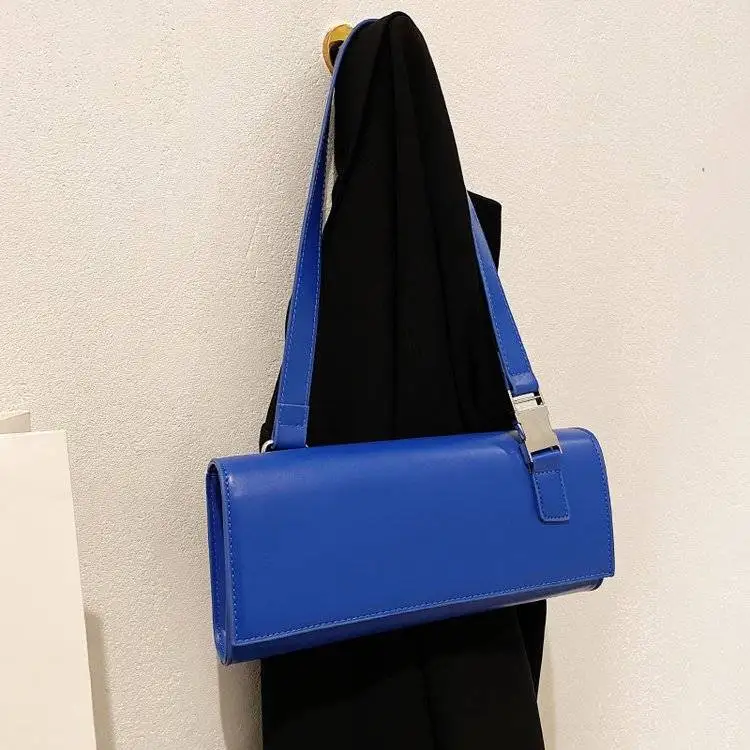 

Pu Buckle Underarm Bag 2024 New Fashion Simple Temperament Baguette Bags Instagram Star Same Shoulder Bag Women Handle Package