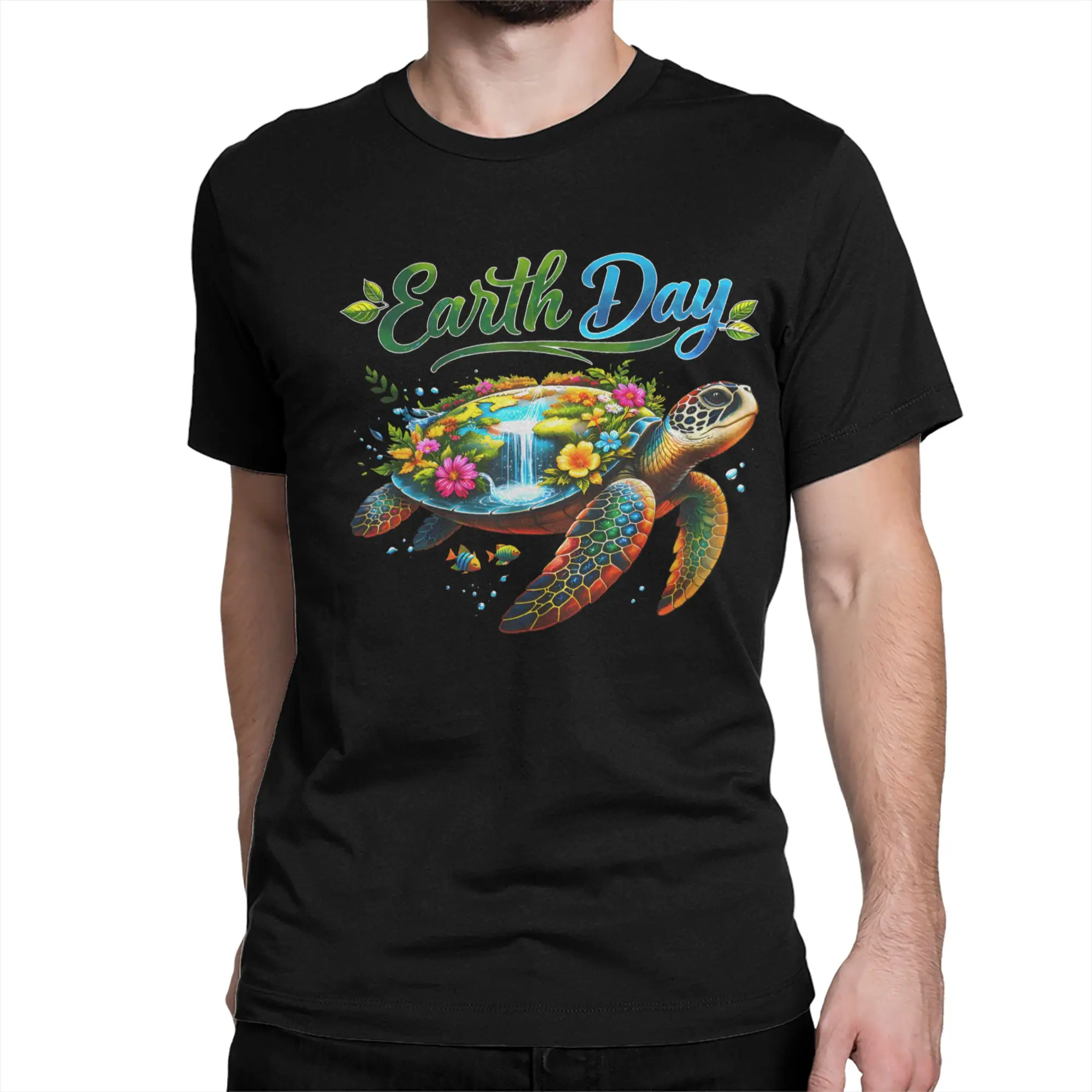 Funny Earth Day 2026 Save The Earth Sea Turtle Men Women T Shirts  Tees Short Sleeve Crewneck T-Shirts 100% Cotton Clothing