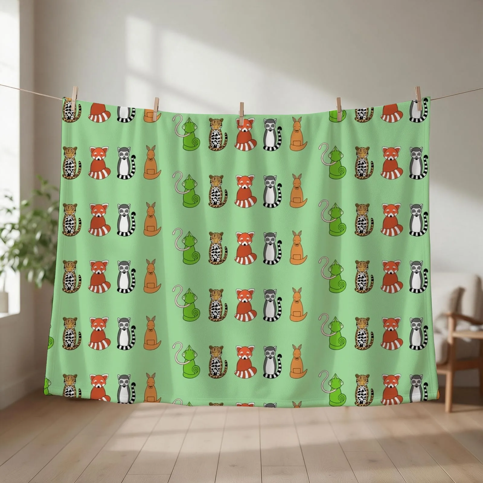 Exotic critter line-up Throw Blanket Bed Fashionable funny gift Extra Large Throw valentine gift ideas Blankets