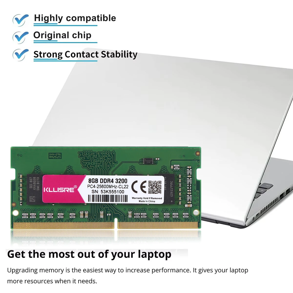 Kllisre Memoria DDR4 SODIMM 8GB 2666MHz 8G 3200MHz RAM Supporta laptop notebook Mini PC