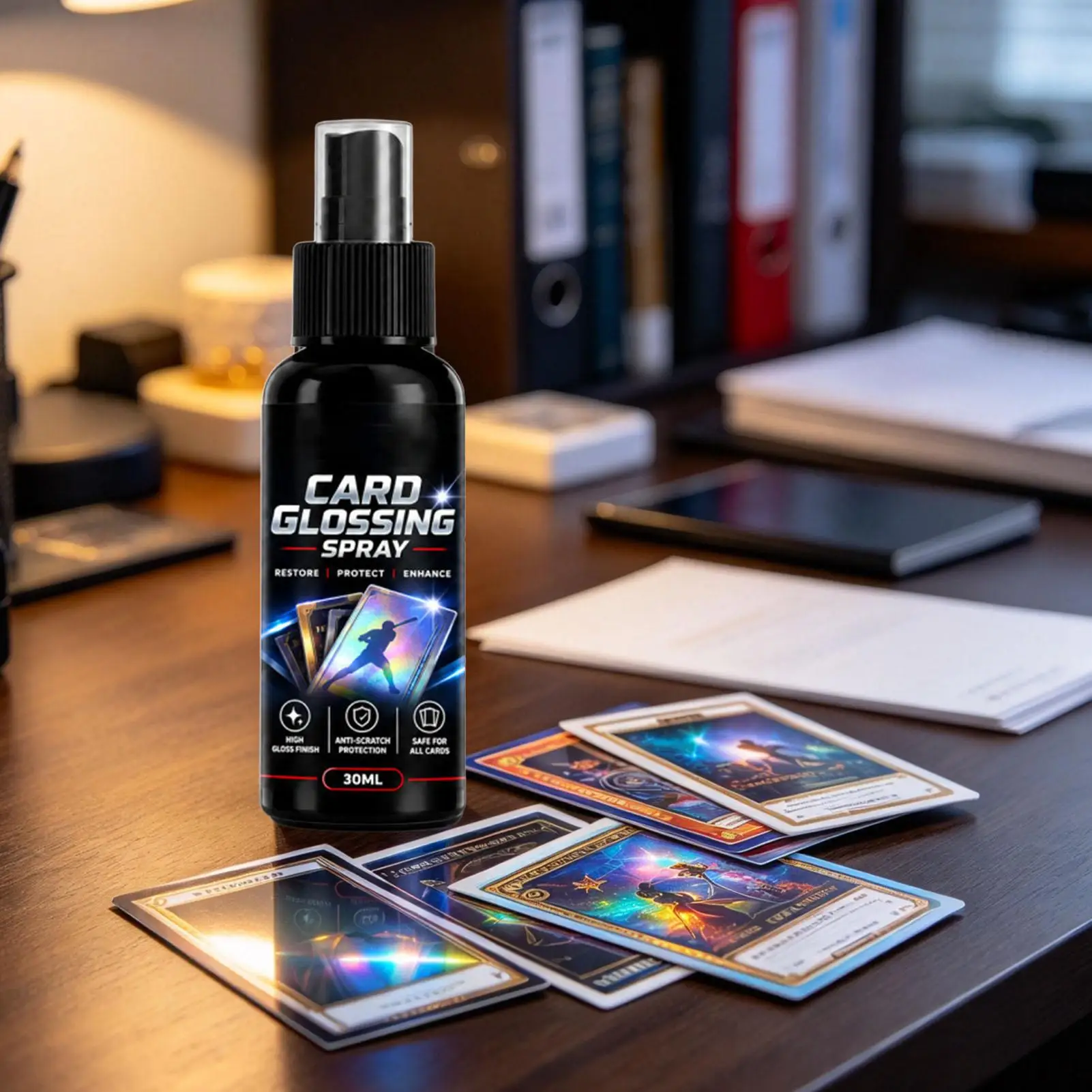 Polishing Card Cleaner 30ml Cleansing Maintenance Spray Durable Card Shine Care Mist for Collectors Hobbyists Home Game Room
