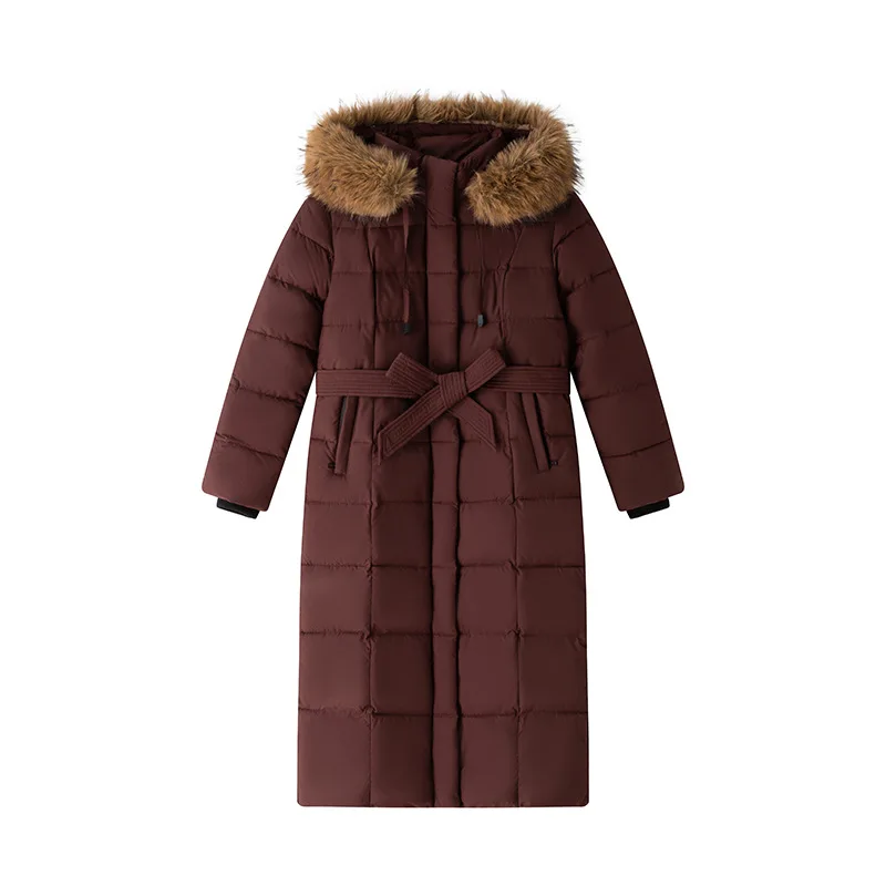 Parkas Women Long Coats Hooded Fur Collar Jackets Thick Warm Y2k Streetwear Jacket Work Coat Elegant Autumn Winter 2025