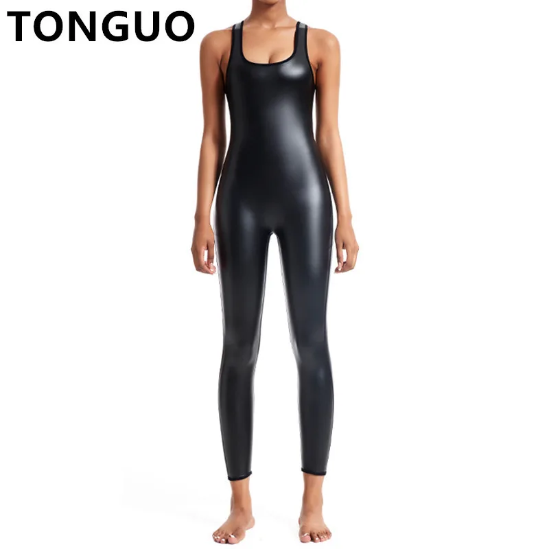 Body de cuero para mujer, ropa moldeadora de cuerpo completo, Control de barriga, Leggings adelgazantes, camiseta sin mangas, corsé moldeador de