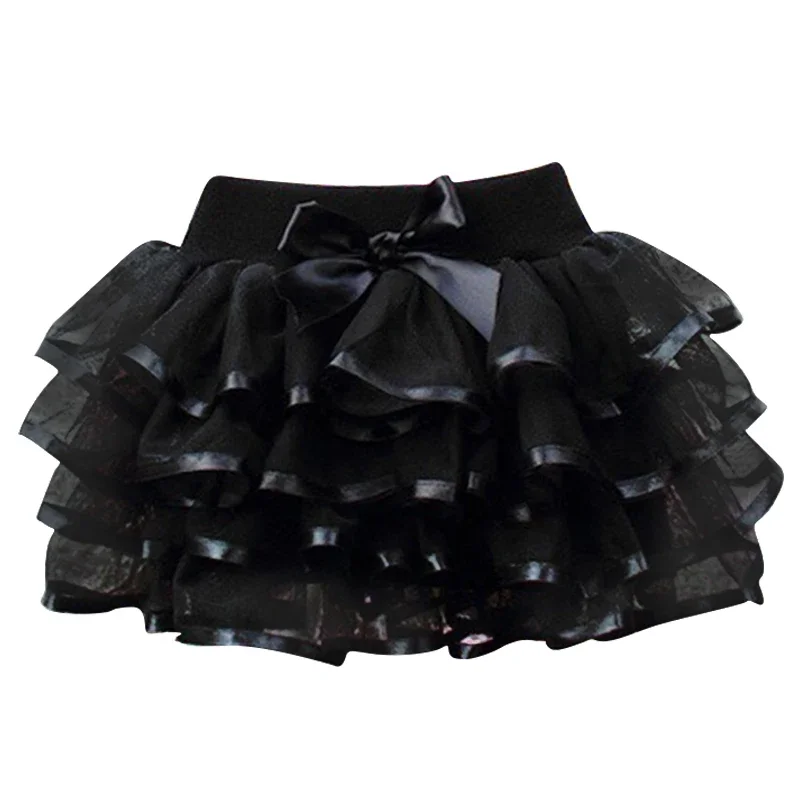 2024 Halloween Girls Skirts Black Gothic Outfits for Kids Carnival Party Cosplay Costume Mesh Tutu Skirt 2-10Y Children Clothing