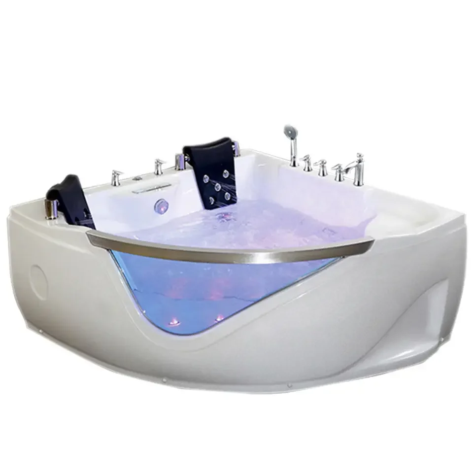 &c Modern Hotel Use  Triangular Corner Hydro Massage Bathtub with Whirlpool & Computer Control
