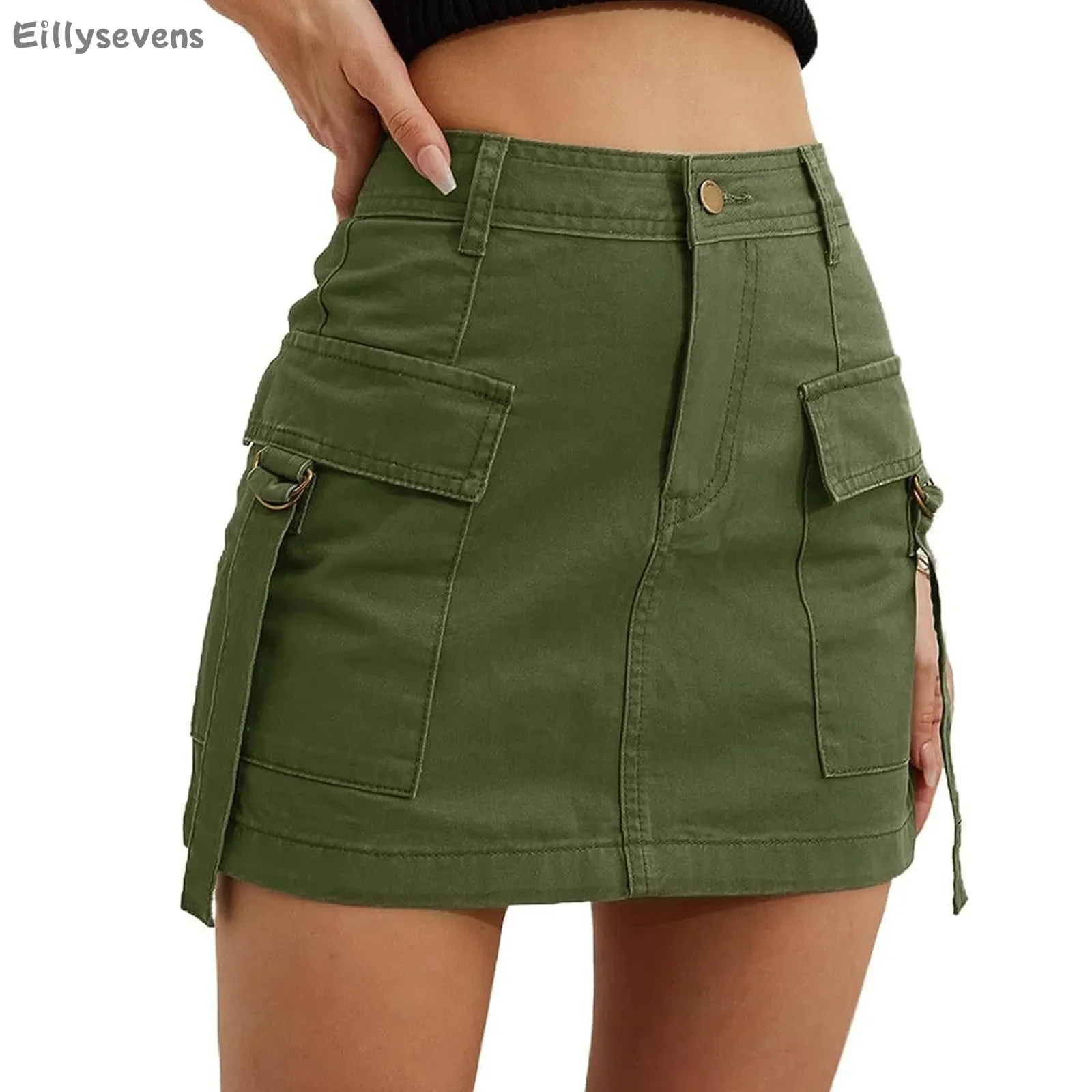 2024 new Summer Women's Cargo skirt high Waisted Work Dress Comfortable Hip Lifting Casual Short Skirts With pockets faldas