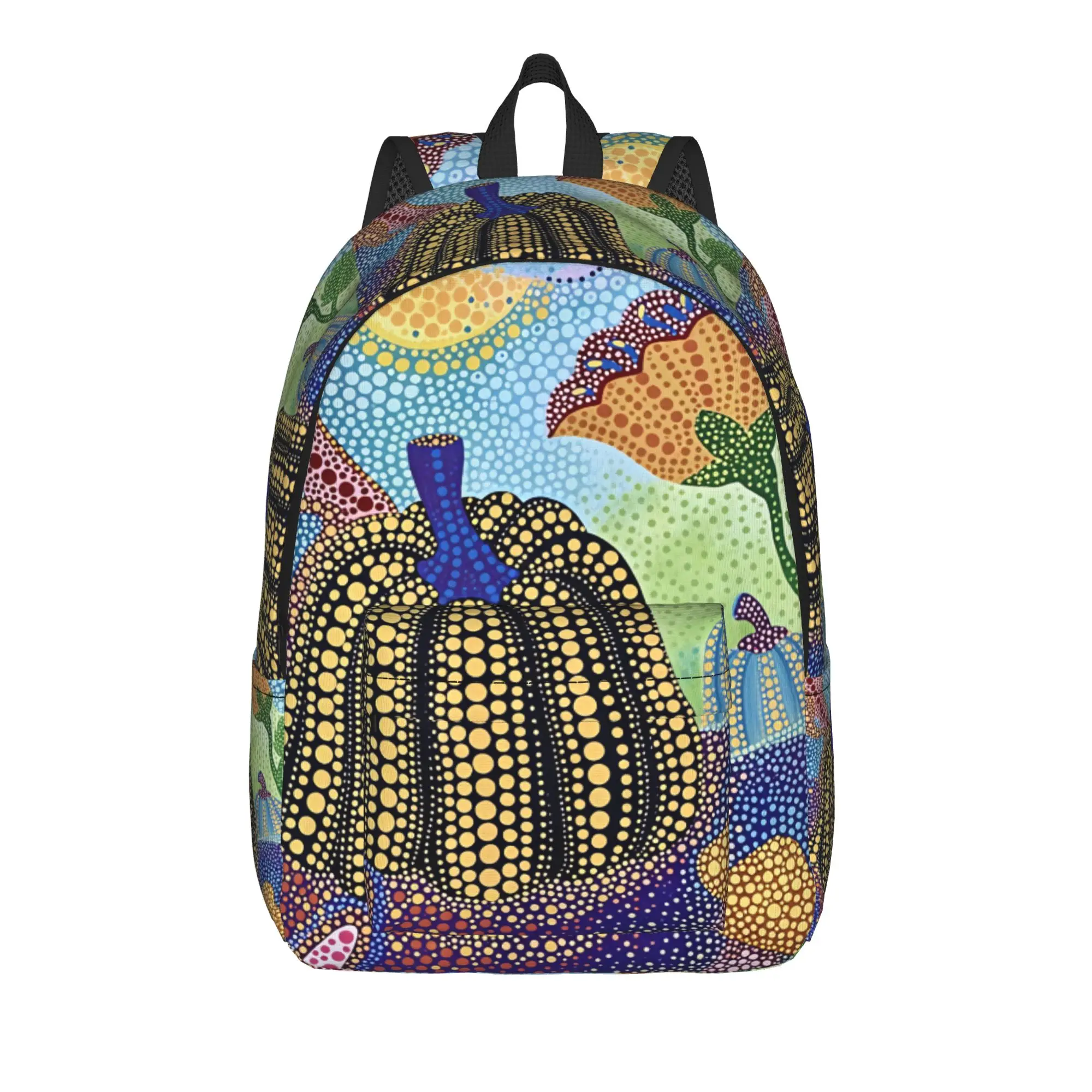 Yayoi Kusama Backpack Student  Breathable Backpacks Polyester Stylish High School Bags Outdoor Style Design Rucksack