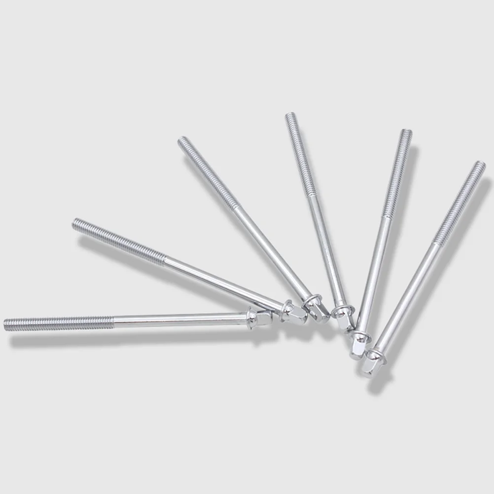 

6 Pcs Drum Lug Screws 11cm Electroplated Iron Jazz Snare Tension Rods Hardware Accessories drum set repair kit