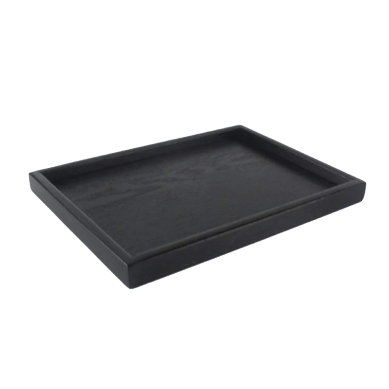 

Wooden Serving Tray Tea Dishes Plate- Black