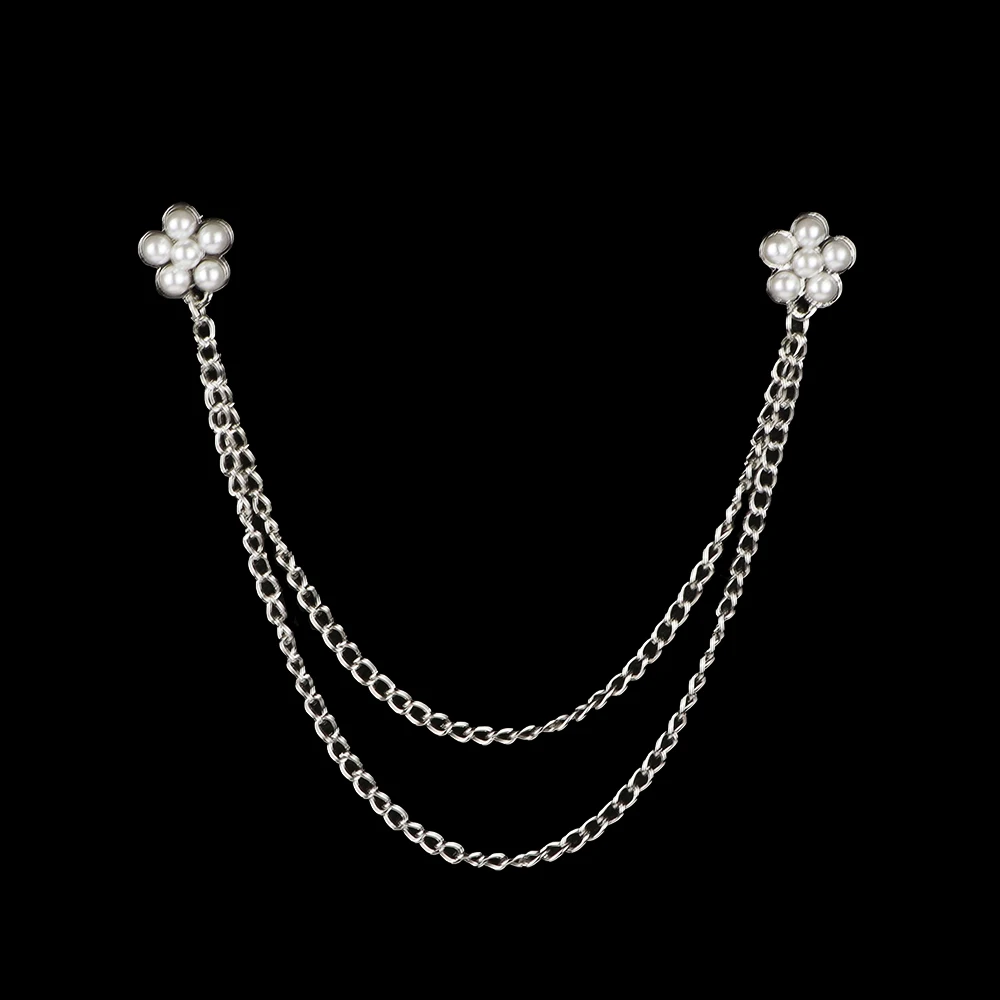 Fashion  Tassel Brooch For Men Suit Shirt Collar Crystal Cross, heart, spades Lapel Pin Wedding Accessories