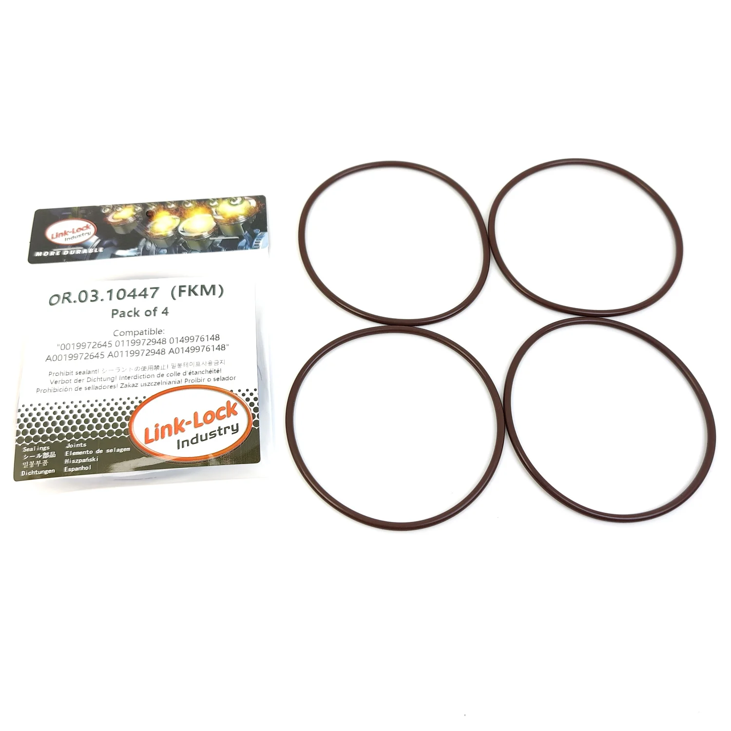

Комплект уплотнительных колец LINK-LOCK 4 шт. OR.03.10447 FKM Viton для рулевого механизма 0019972645 0119972948 0149976148 A0019972645