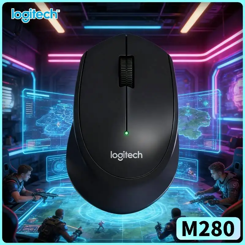 Logitech M280 Wireless Optical Mouse Anti-Dust Surface Sensor 2.4GHz 1000 DPI Smooth Cursor Glide for Mac Laptop Windows