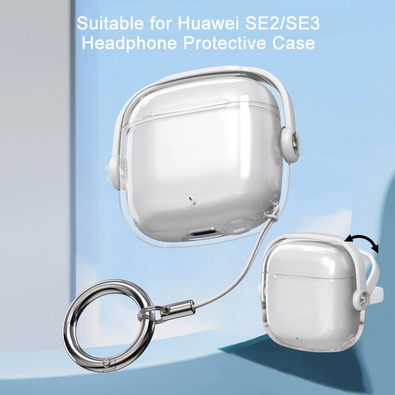 Soft Protective Case for Huawei Freebuds SE3/SE2 Transparent Locking Protective Cover Earphone Case with Phone Holder Function
