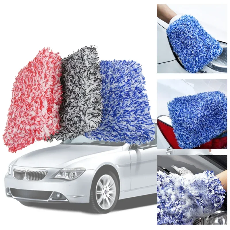 Car Maximum Mitt High Density Auto Wash Cloth Ultra Super Absorbancy Car Sponge Plush Glove Microfiber Cleaning Towel