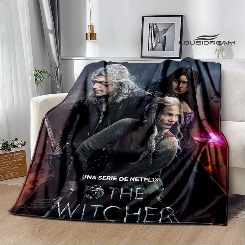 W-Witcher game Printing blanket Flange Warm blankets picnic Home travel bed linings Birthday Gift