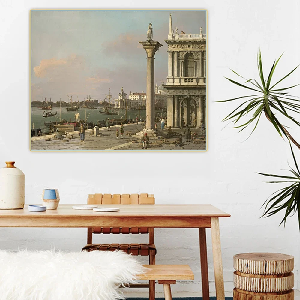 Citon Canaletto《Bacino di S. Marco: From the Piazzetta》Canvas Oil Painting Artwork Picture Backdrop Wall Decor Home Decoration