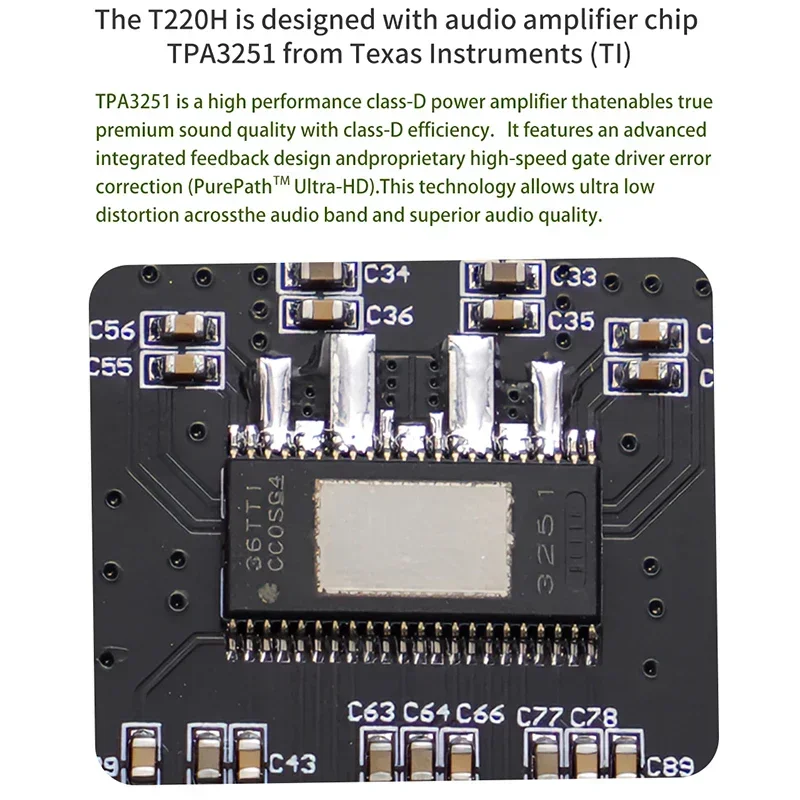 2*220W TPA3251 Bluetooth Audio Amplifier Module Dual Channel Class D USB AUX Theater Audio Stereo Equalizer Amp