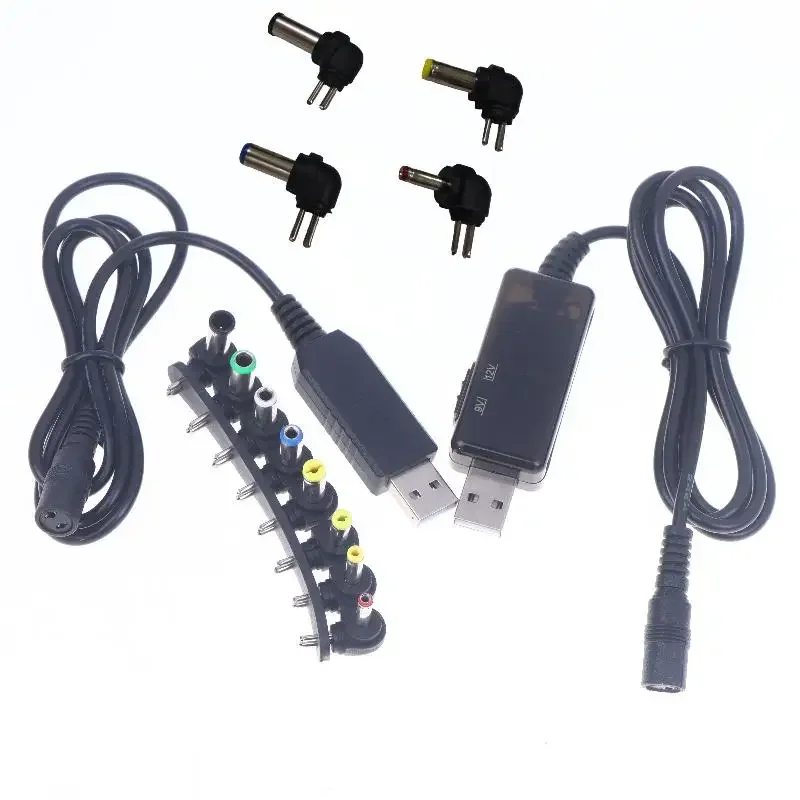 1 مجموعة راوتر مروحة صغيرة المتكلم ملحقات الكاميرا العالمي 5 فولت 9 فولت 12 فولت USB إلى تيار مستمر كابل الطاقة USB جاك شحن الحبل موصل قابس #3