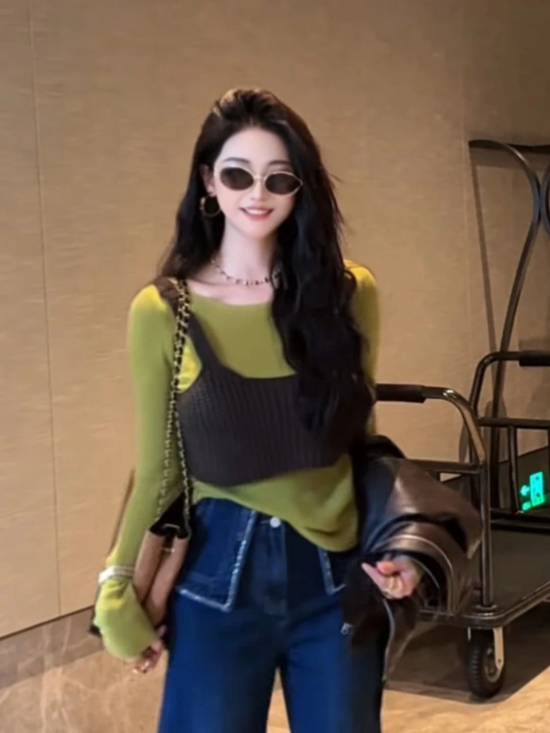 

Soft Skin-Friendly Knitted Base irt Women's Casual Sle Long Sve round Ne Top Spring Autumn Set Comfortable Breathable