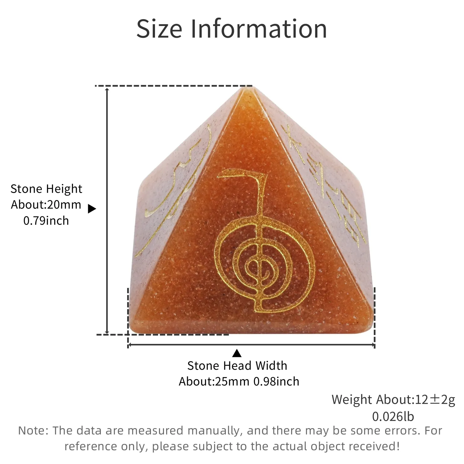 Natural Stone Reiki Symbol Pyramid Ornament Engraved Japan 4 Element Rune Piramide Decor Heal Crystal Energy Stone Yoga Jewelry
