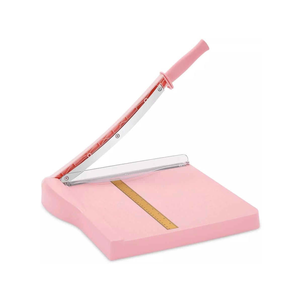 

1pc pink steel paper cutter, heavy-duty manual paper cutter, non-slip bottom pad, easy to use, can cut 16 sheets of A4 paper
