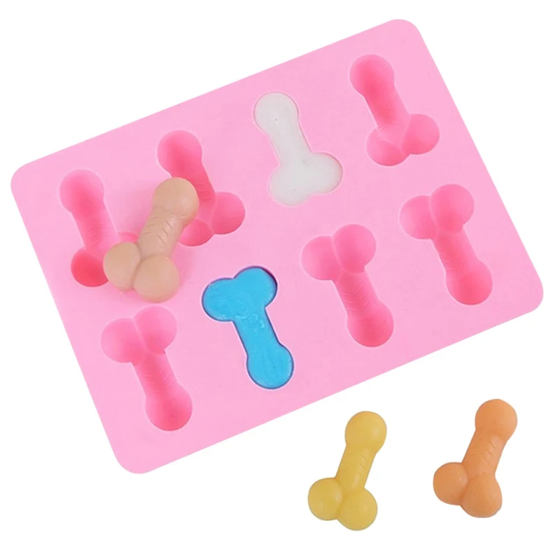 3D Sexy Penis Cake Mold Dick Ice Cube Tray Silicone Soap Candle Moulds Sugar Mould Mini Cream Forms Craft Tools Chocolate Tool