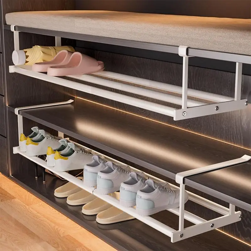 Simple Partition Shoe Tray storage Household Retractable Under Hanging Layered Space-Saving Multi-Purpose Cabinet Class Shelves